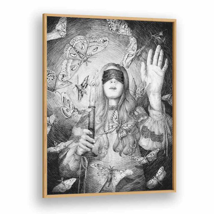 blind man's bluff Vintage paintings in Oak Wood Plain Frame