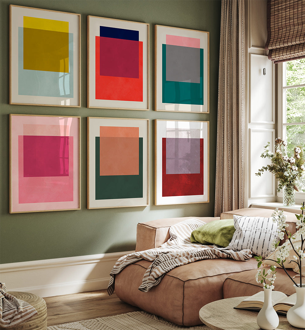 BOLD BLOCKS , SET OF 6 PAINTINGS