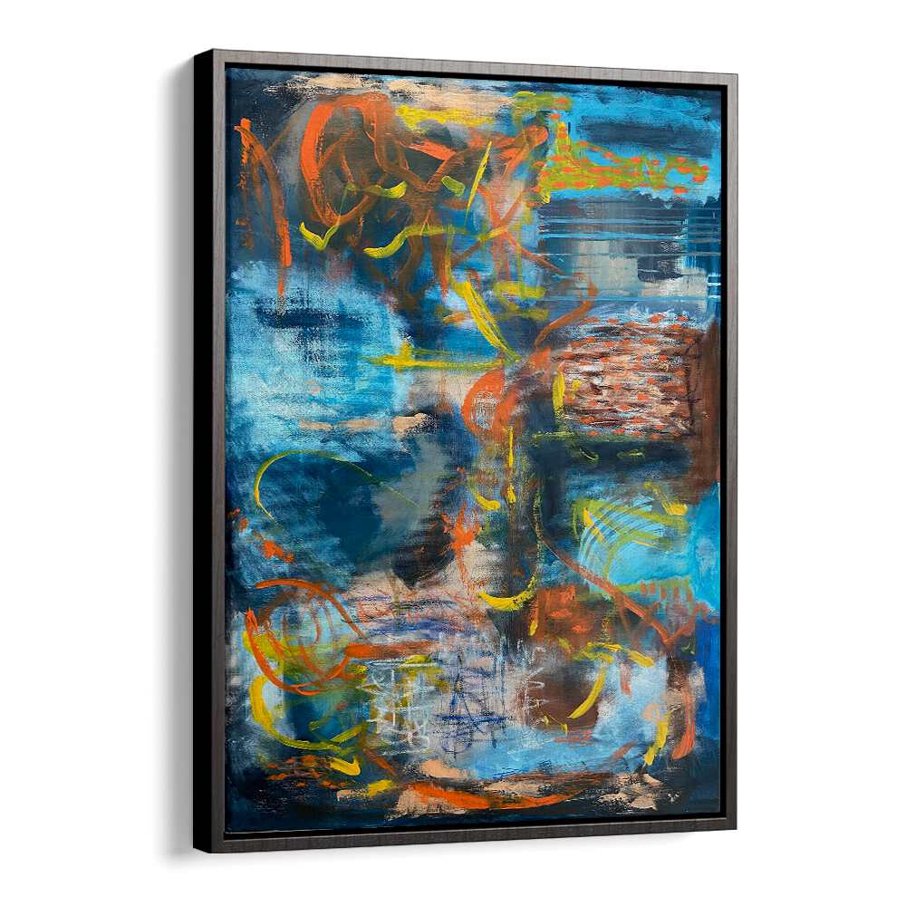 blockfitti abstract paintings in Black Floater Frame