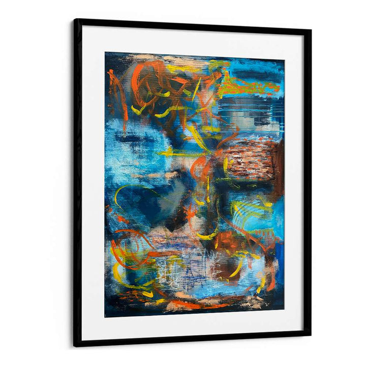 blockfitti abstract paintings in Black Frame With Mount