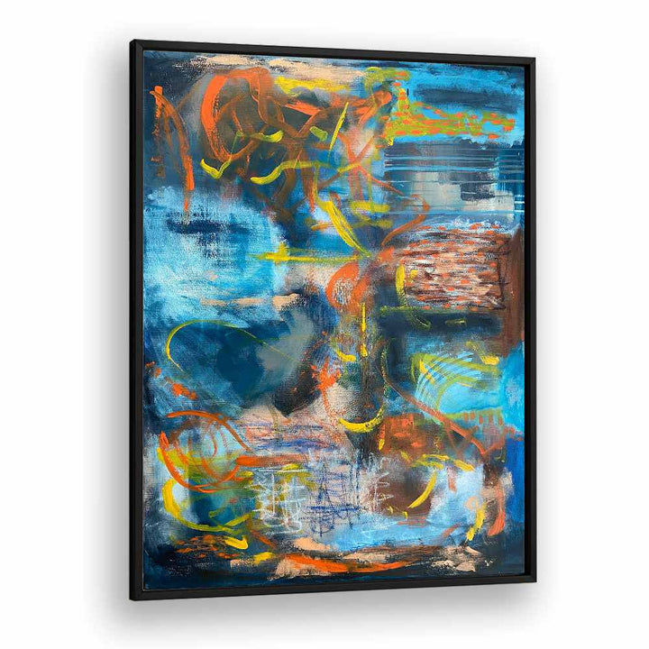 blockfitti abstract paintings in Black Plain Frame