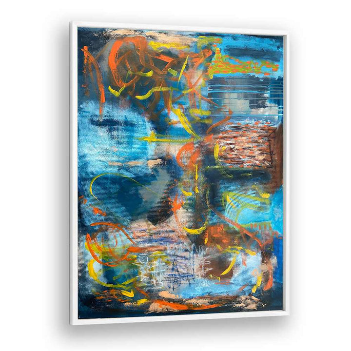 blockfitti abstract paintings in White Plain Frame