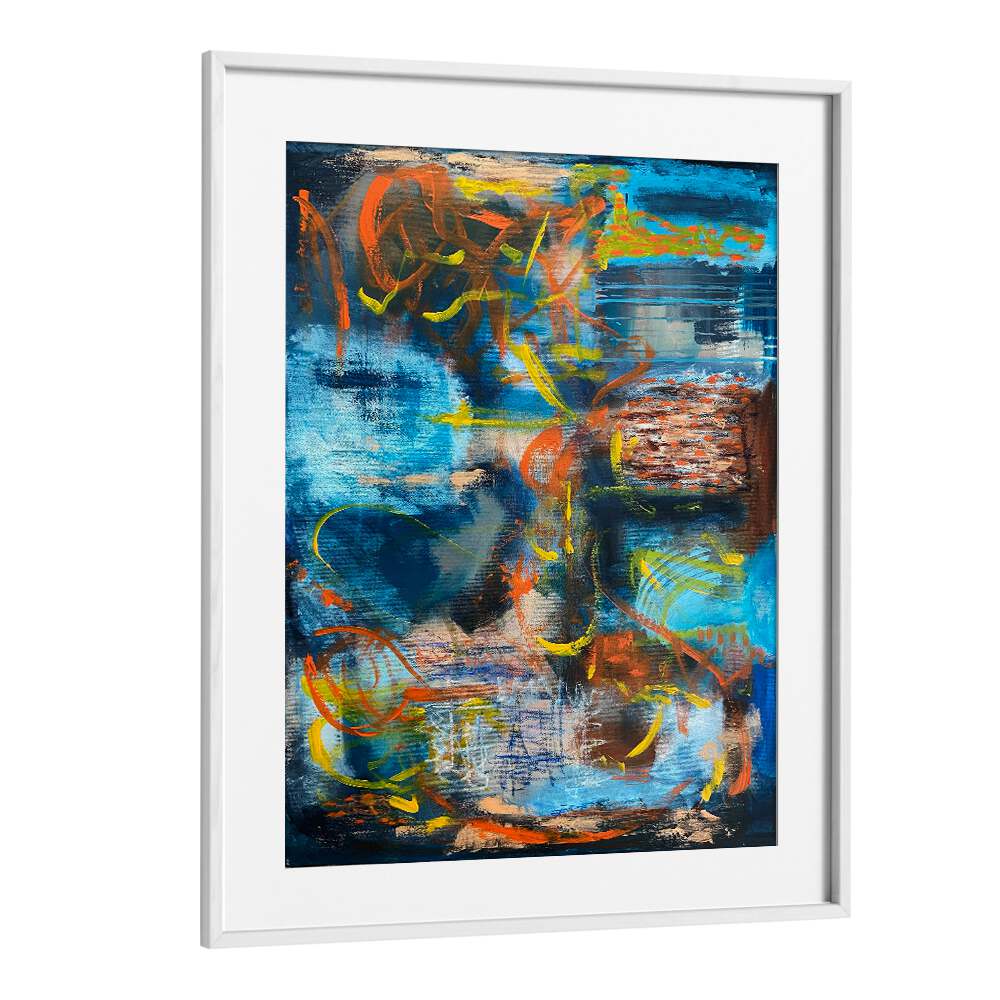 blockfittiabstract paintings in White Frame With Mount