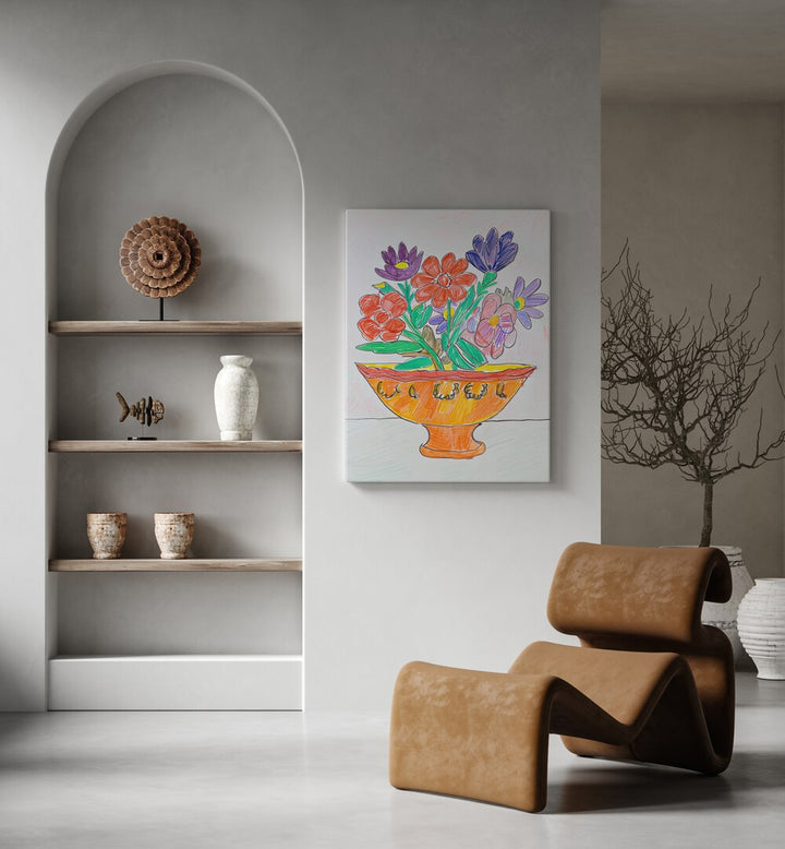 blossom basket electric wall art prints Artwork IV placed on a Wall 