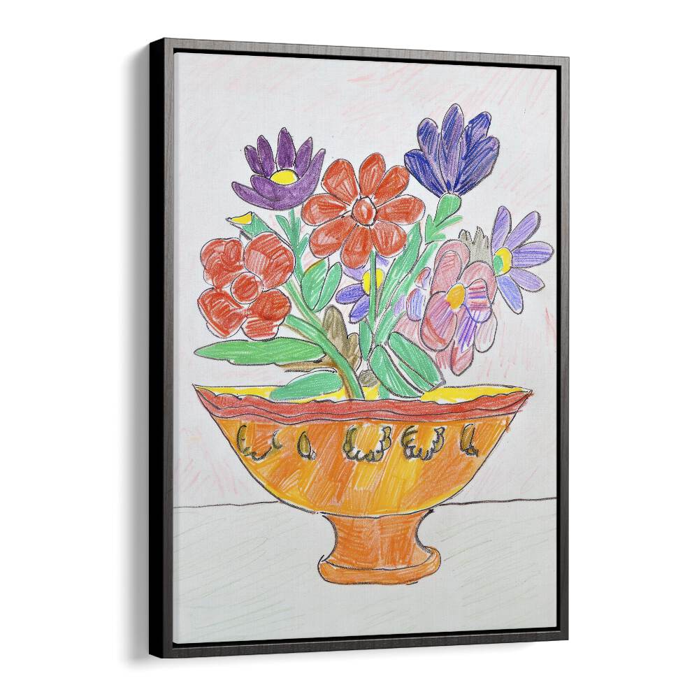 blossom basket electric wall art prints in Black Floater Frame