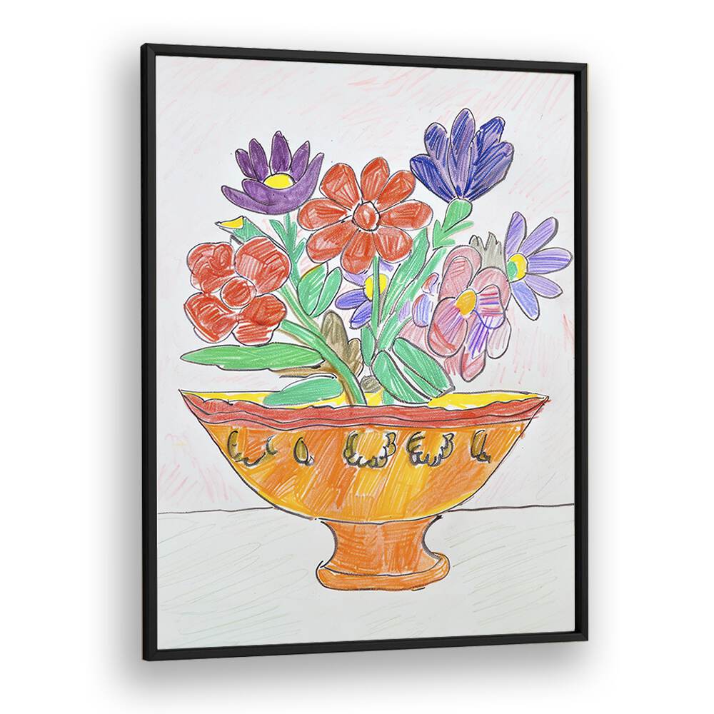 blossom basket electric wall art prints in Black Plain Frame