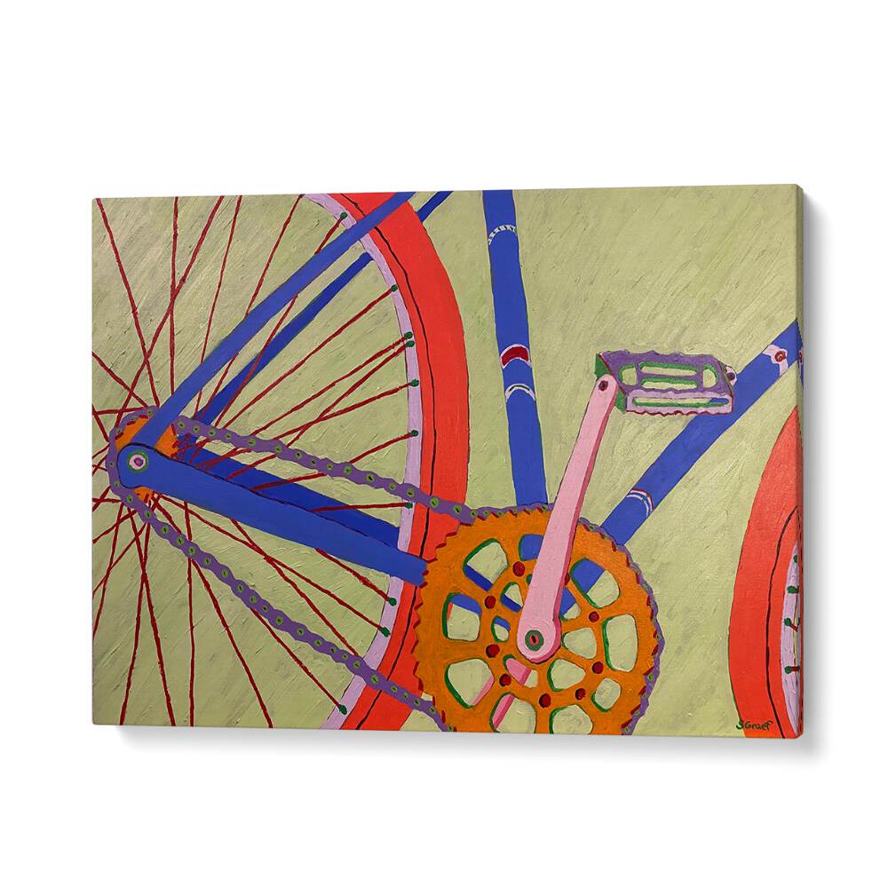 blue bike landscape art prints in Gallery Wrap