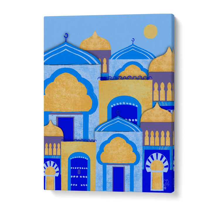 blue city morocco travel posters in Gallery Wrap