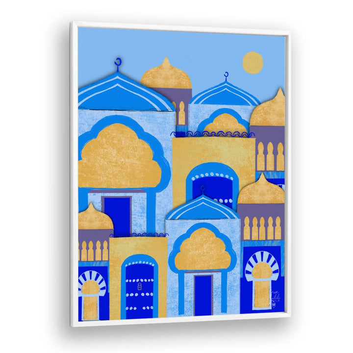 blue city morocco travel posters in White Plain frame posters Artwork I