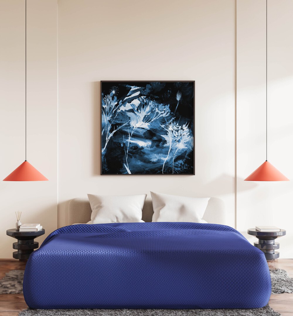 blue floral by dan hobday abstract art abstract paintings Artwork I placed on a wall