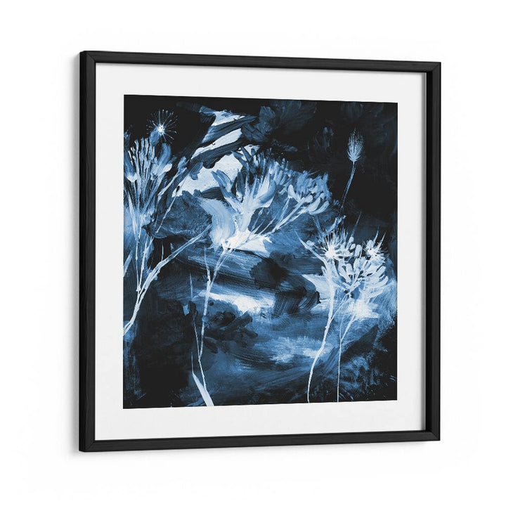 blue floral by dan hobday abstract art abstract paintings in Black Frame With Mount