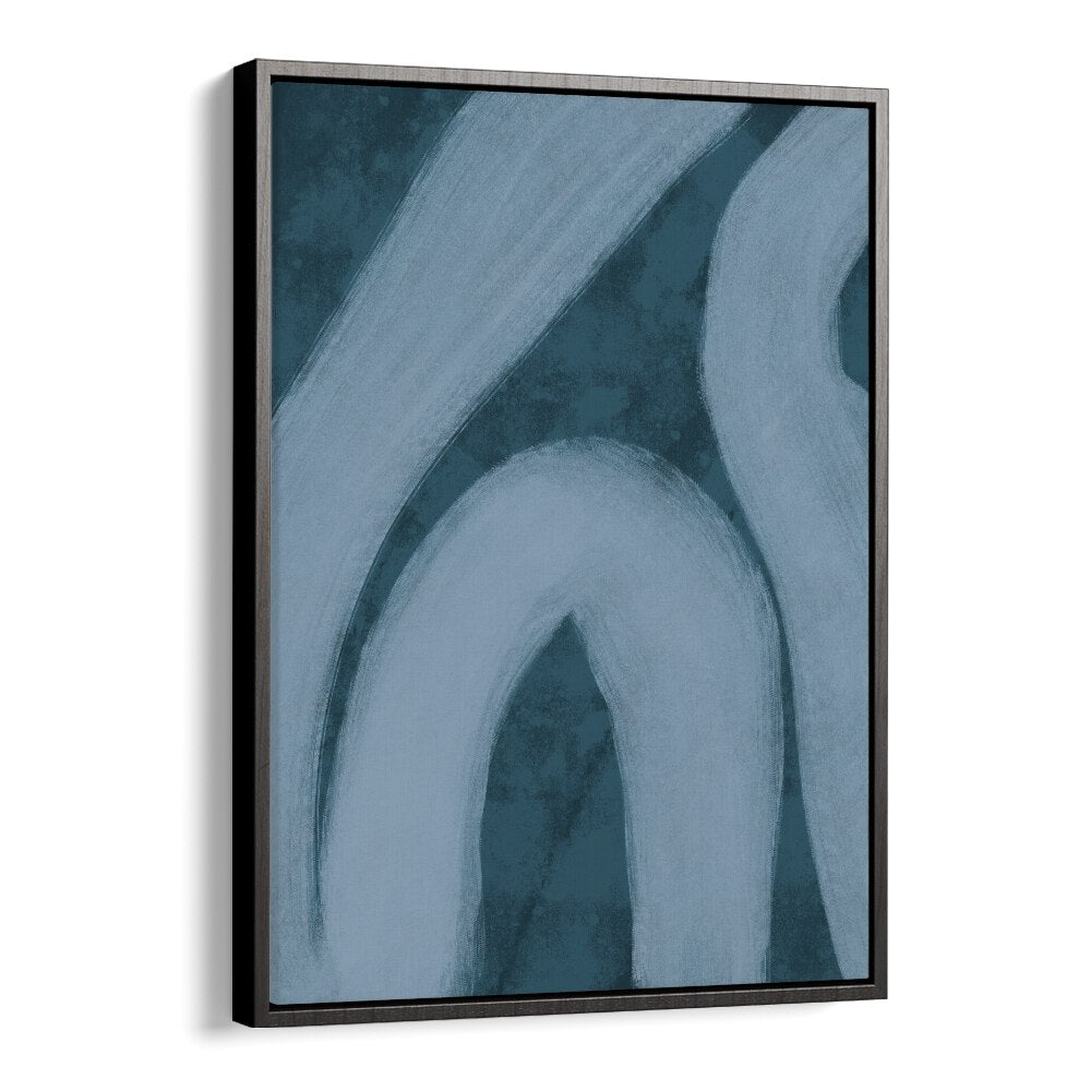 blue lines by yopie studio abstract art paintings in Black Floater Frame