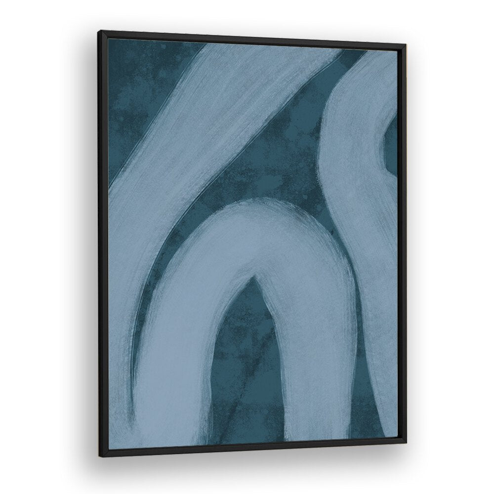 blue lines by yopie studio abstract art paintings in Black Plain Frame