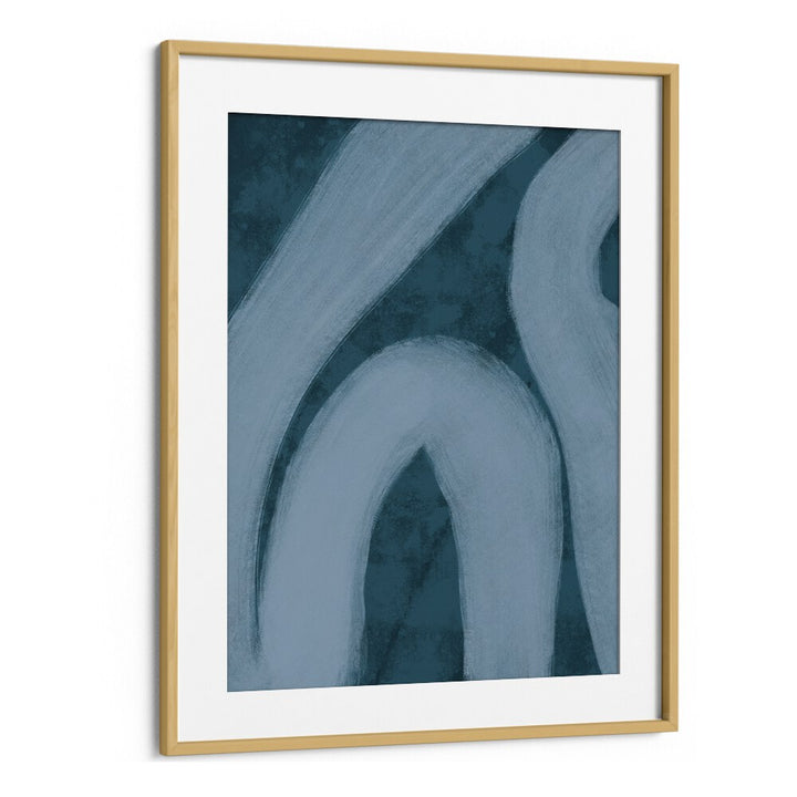 blue lines by yopie studio abstract art paintings in Oak Wood Frame With Mount