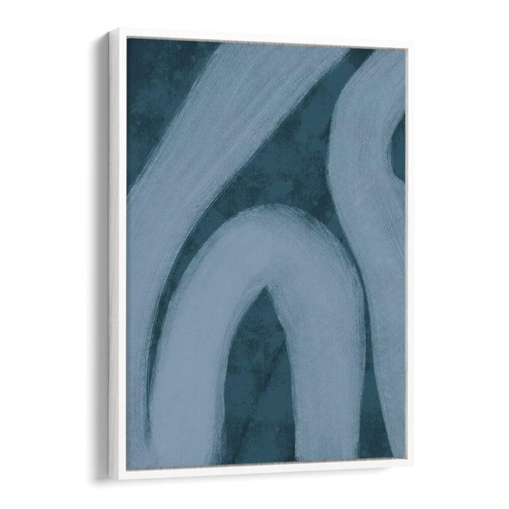 blue lines by yopie studio abstract art paintings in White Floater Frame