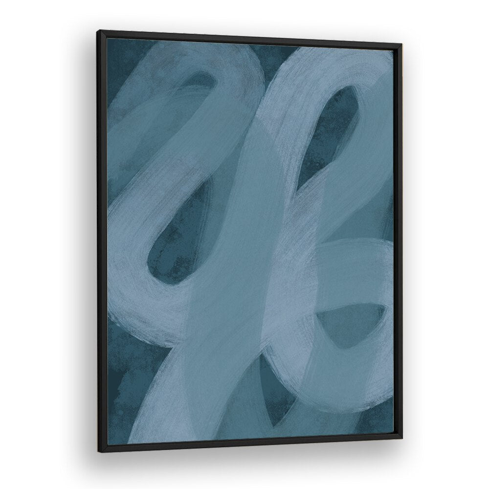 blue lines ii by yopie studio abstract art paintings in Black Plain Frame