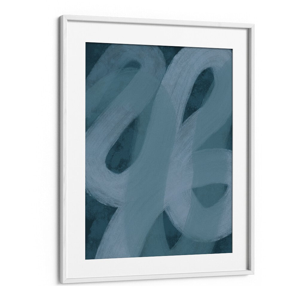 blue lines ii by yopie studio abstract art paintings in White Frame With Mount