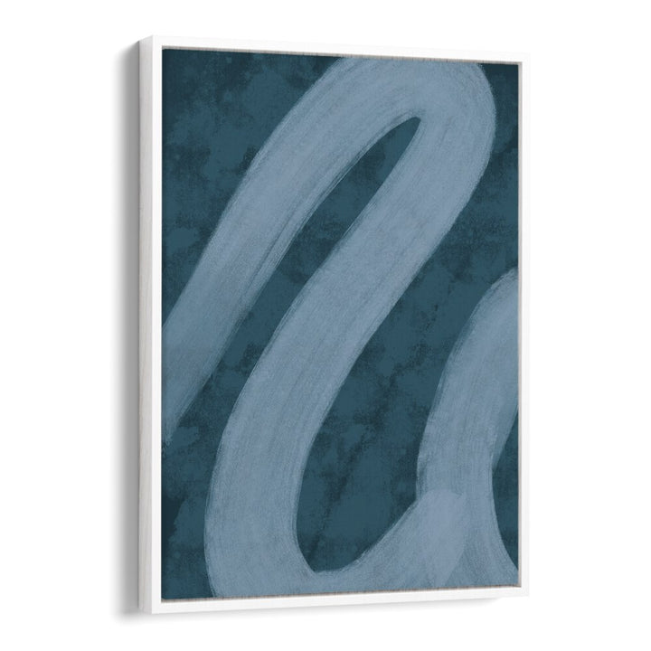 blue lines iii by yopie studio abstract art paintings in White Floater Frame