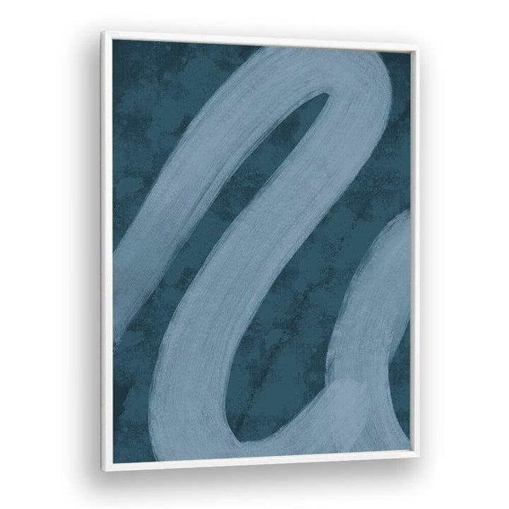 blue lines iii by yopie studio abstract art paintings in White Plain Frame