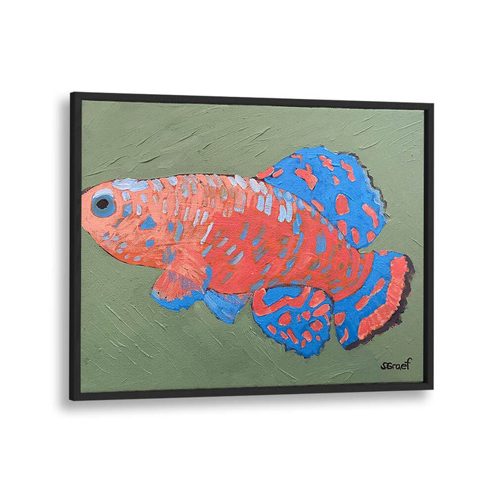 bluefin wildlife paintings in Black Plain Frame