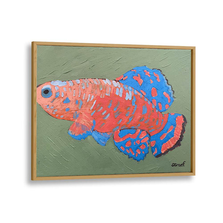 bluefin wildlife paintings in Oak Wood Plain Frame