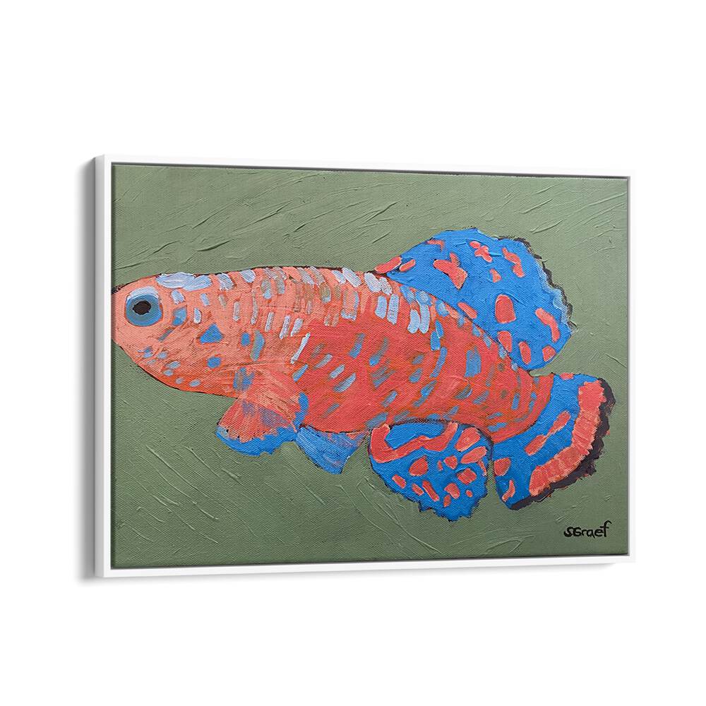 bluefin wildlife paintings in White Floater Frame