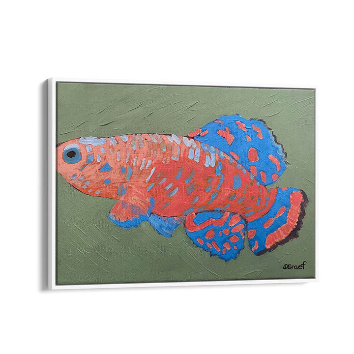 bluefin wildlife paintings in White Floater Frame