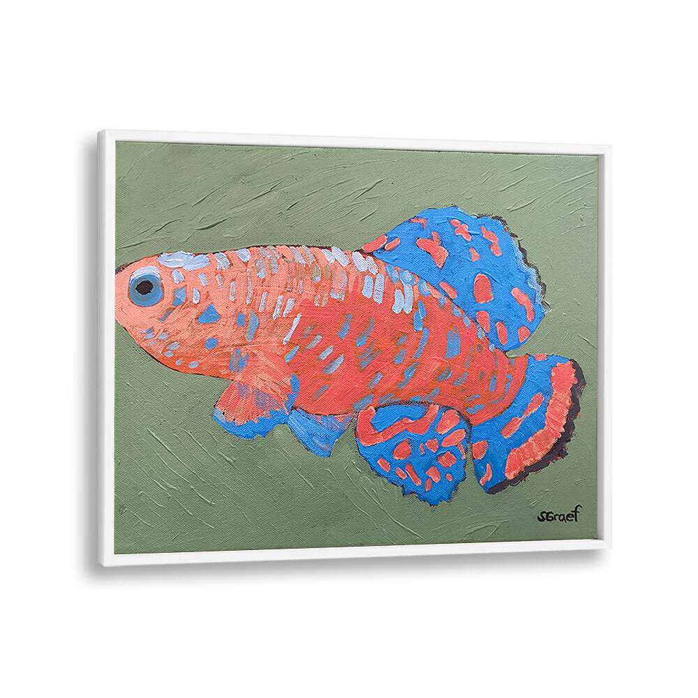 bluefin wildlife paintings in White Plain Frame