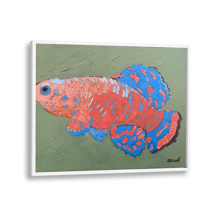 bluefin wildlife paintings in White Plain Frame