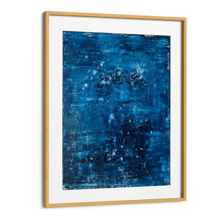 blueprint symphony abstract paintings in Oak Wood Frame With Mount