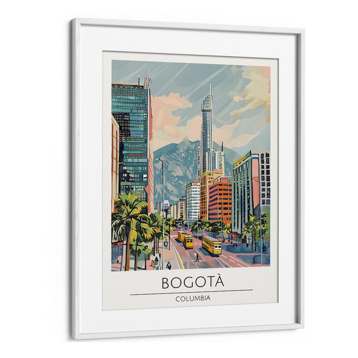 bogota-columbia travel posters in White Frame With Mount