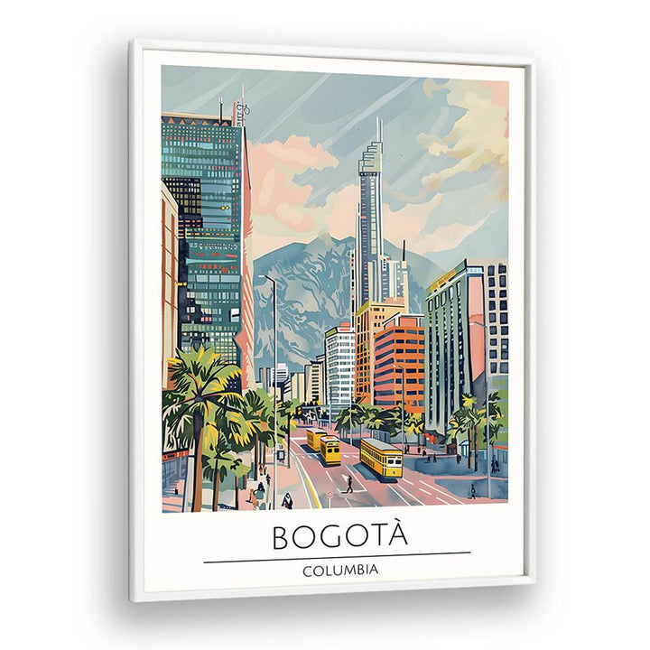 bogota-columbia travel posters in White Plain Frame