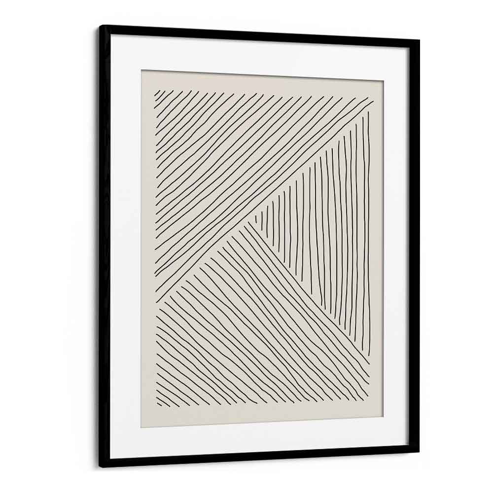 boho line series i by jay stanley geometric paintings in Black Frame With Mount