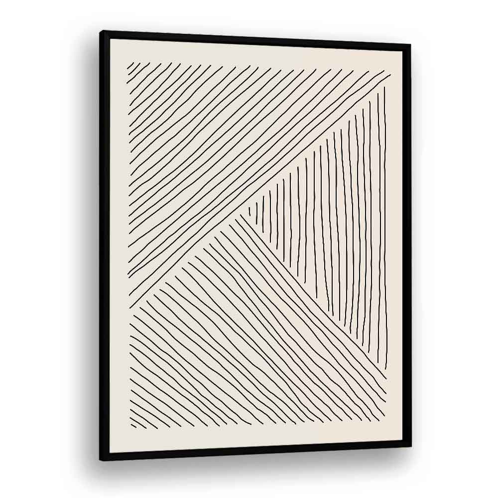 boho line series i by jay stanley geometric paintings in Black Plain Frame