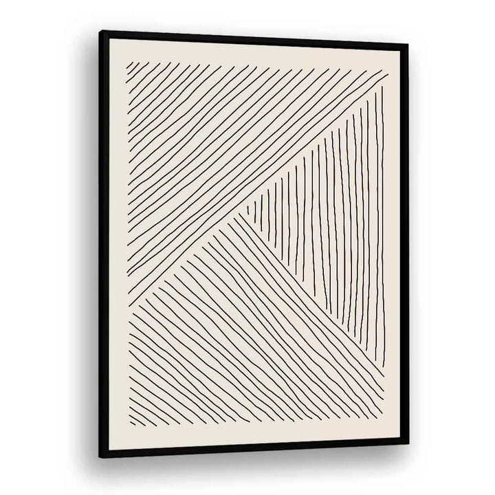 boho line series i by jay stanley geometric paintings in Black Plain Frame