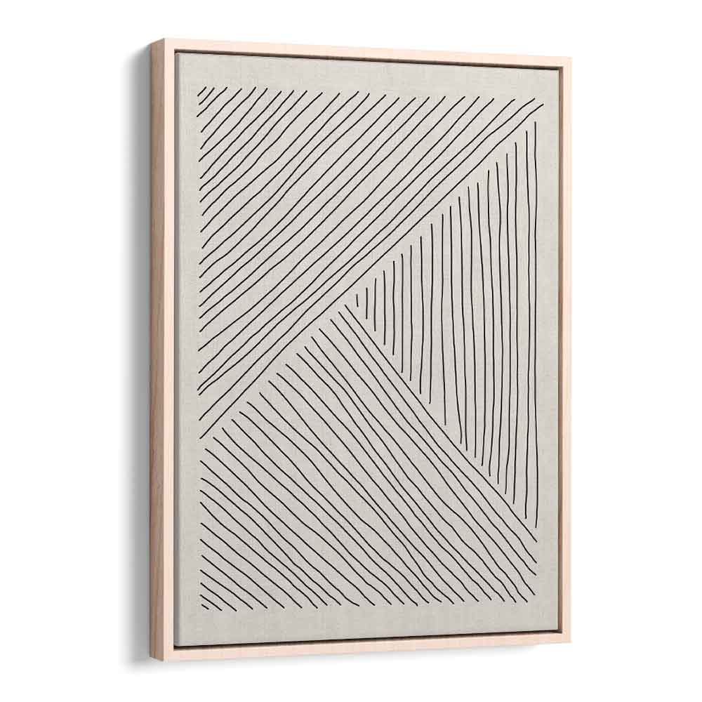 boho line series i by jay stanley geometric paintings in Oak Wood Floater Frame