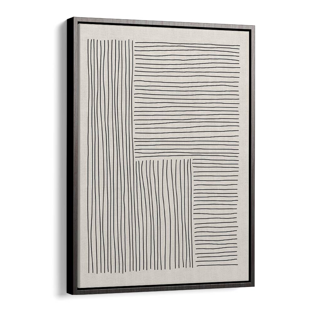 boho line vibes iv by jay stanley geometric paintings in Black Floater Frame