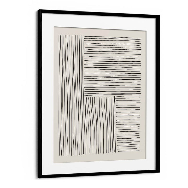 boho line vibes iv by jay stanley geometric paintings in Black Frame With Mount