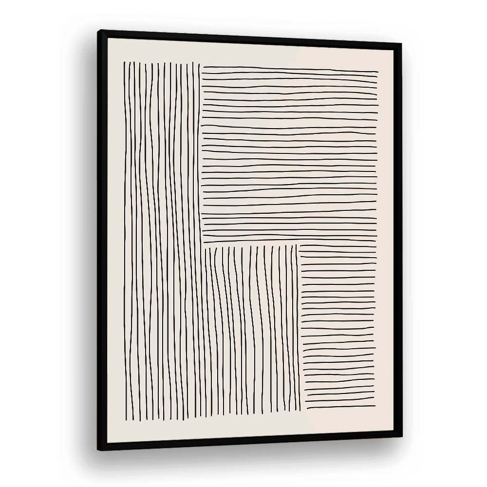 boho line vibes iv by jay stanley geometric paintings in Black Plain Frame