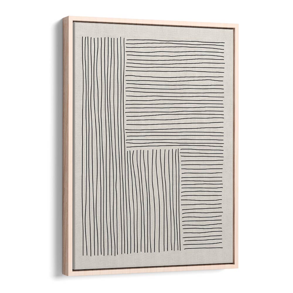 boho line vibes iv by jay stanley geometric paintings in Oak Wood Floater Frame