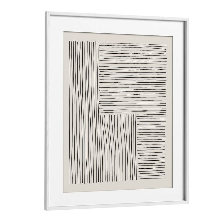 boho line vibes iv by jay stanley geometric paintings in White Frame With Mount