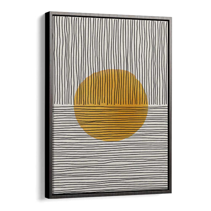 boho suns series iii by jay stanley geometric paintings in Black Floater Frame