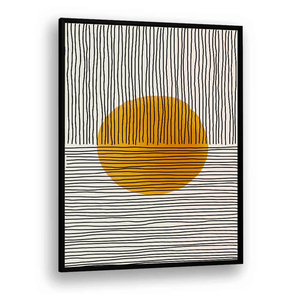 boho suns series iii by jay stanley geometric paintings in Black Plain Frame