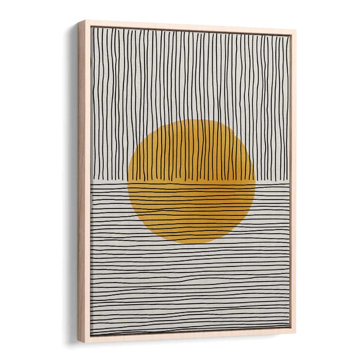 boho suns series iii by jay stanley geometric paintings in Oak Wood Floater Frame