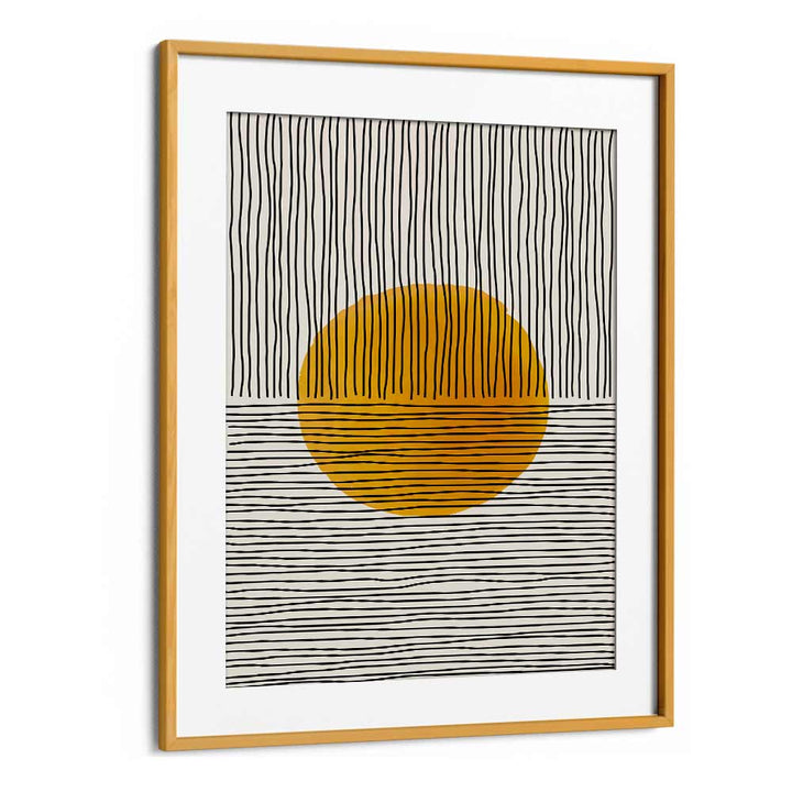 boho suns series iii by jay stanley geometric paintings in Oak Wood Frame With Mount