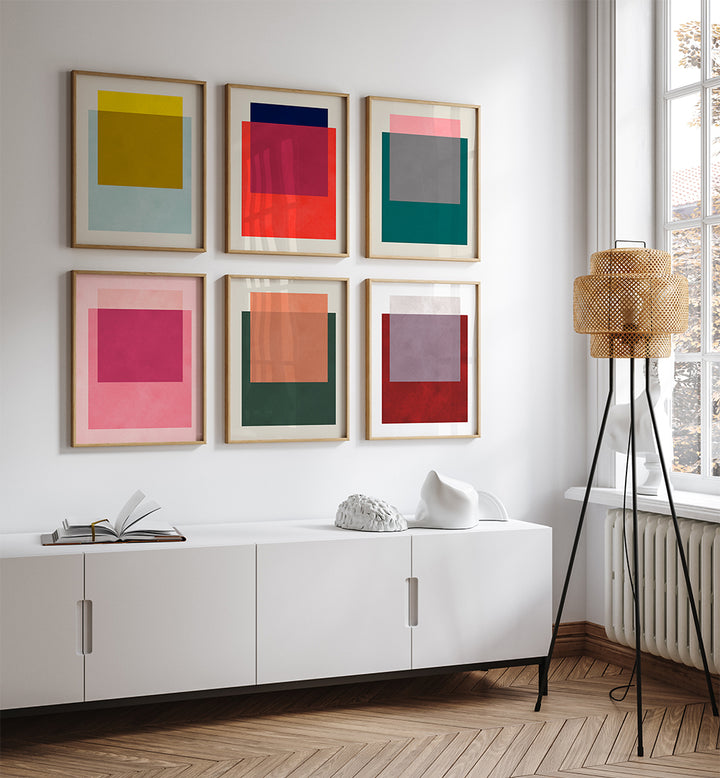BOLD BLOCKS , SET OF 6 PAINTINGS