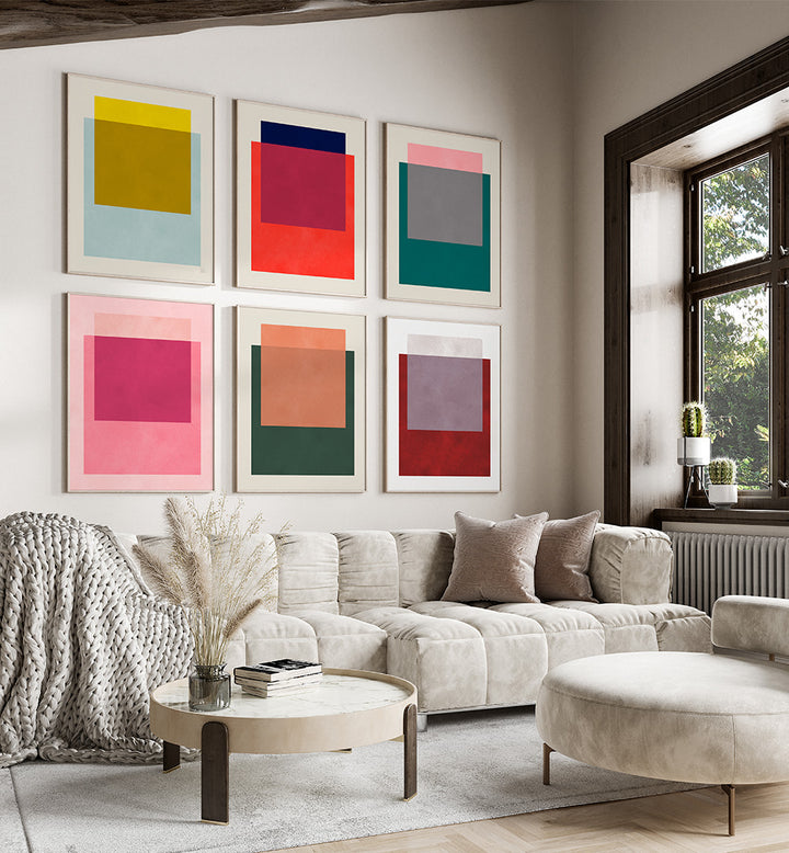BOLD BLOCKS , SET OF 6 PAINTINGS