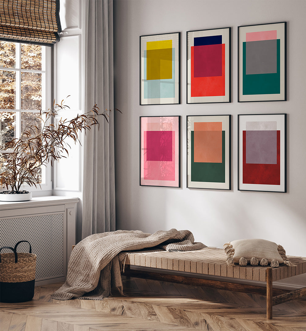 BOLD BLOCKS , SET OF 6 PAINTINGS