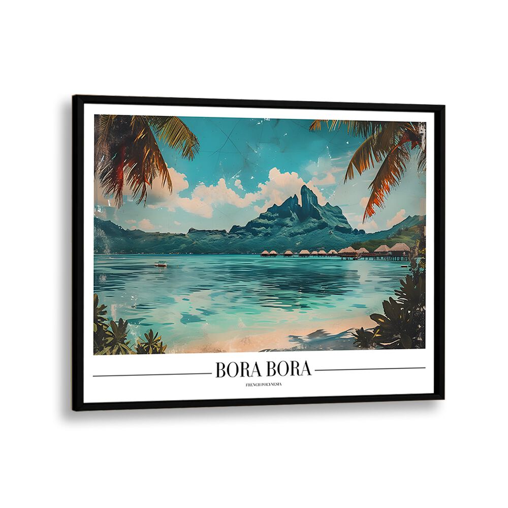 bora bora-french polynesia II travel posters in Black Plain Frame