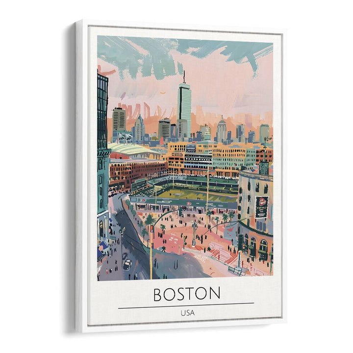 boston-usa travel posters in White Floater Frame